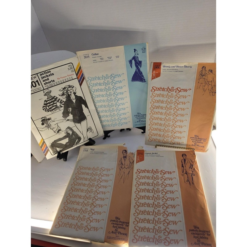 Vintage Stretch & Sew Pattern Lot of 5 UNCUT Ann Person Knit Sewing Patterns - Picture 2 of 7